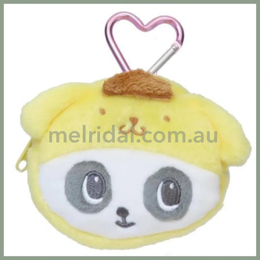 SANRIO x Marimo Craft Panshell | Pom Pom Purin Face Mini Pouch with Carabiner 90x80x25mm