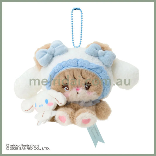 SANRIO x mikko illustrations | Cinnamoroll Mascot Holder Bag Charm Plush Keychain 180×40×130mm