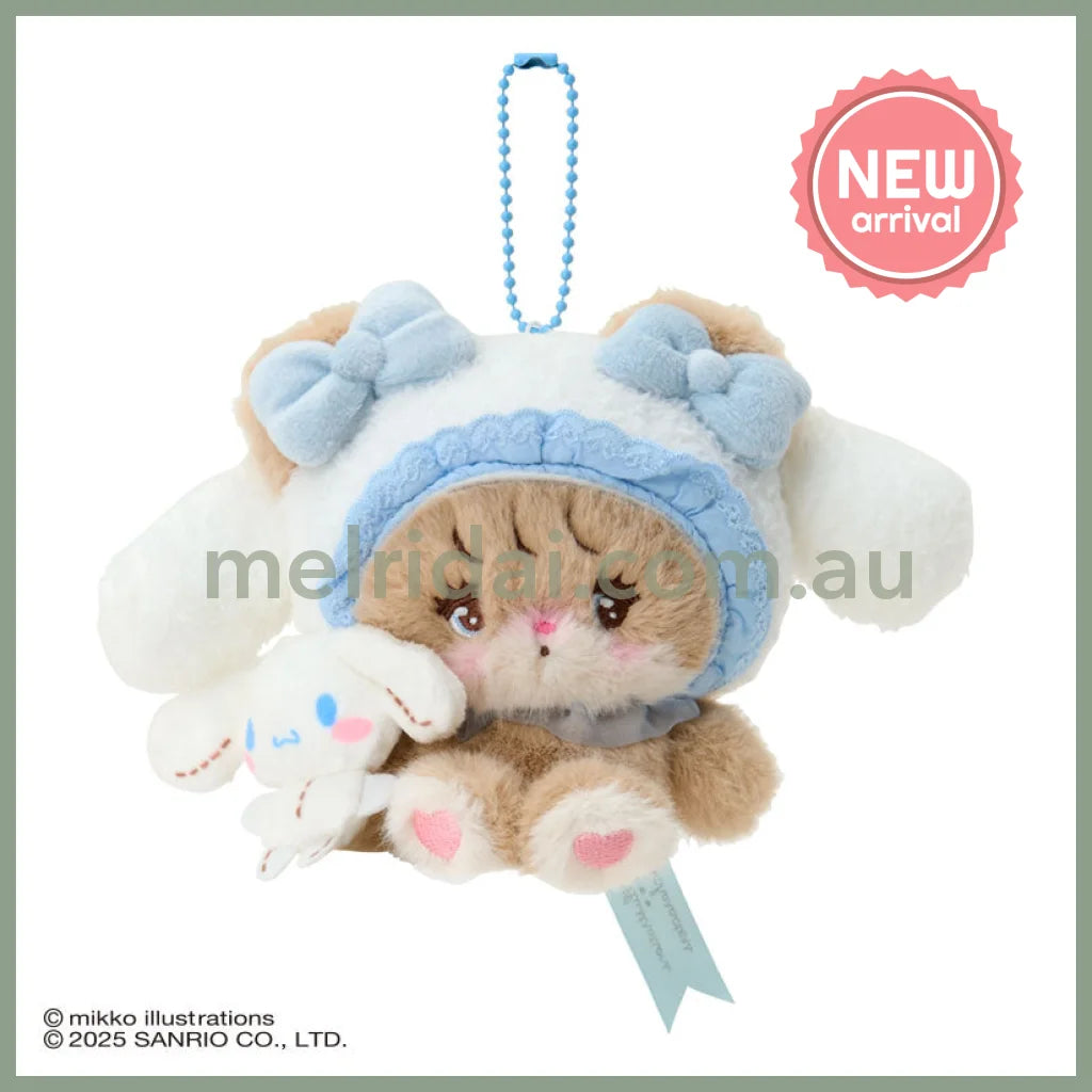 SANRIO x mikko illustrations | Cinnamoroll Mascot Holder Bag Charm Plush Keychain 180×40×130mm