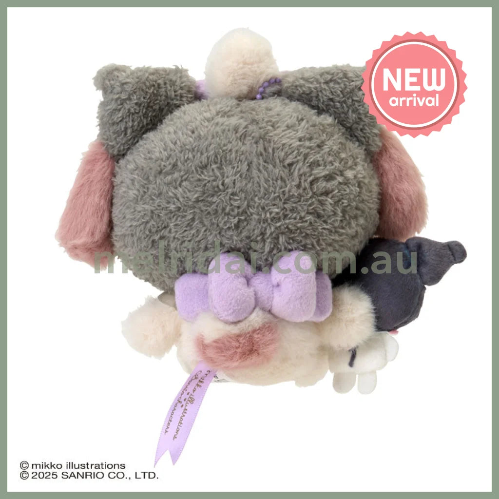 SANRIO x mikko illustrations | Kuromi Mascot Holder Bag Charm Plush Keychain 180×40×130mm