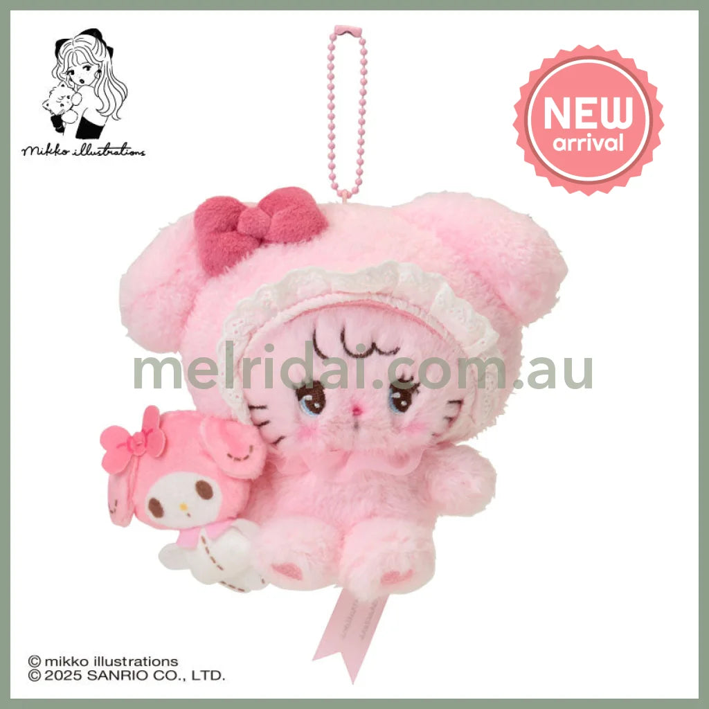 SANRIO x mikko illustrations | My Melody Mascot Holder Bag Charm Plush Keychain 180×40×130mm
