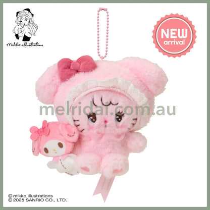 SANRIO x mikko illustrations | My Melody Mascot Holder Bag Charm Plush Keychain 180×40×130mm