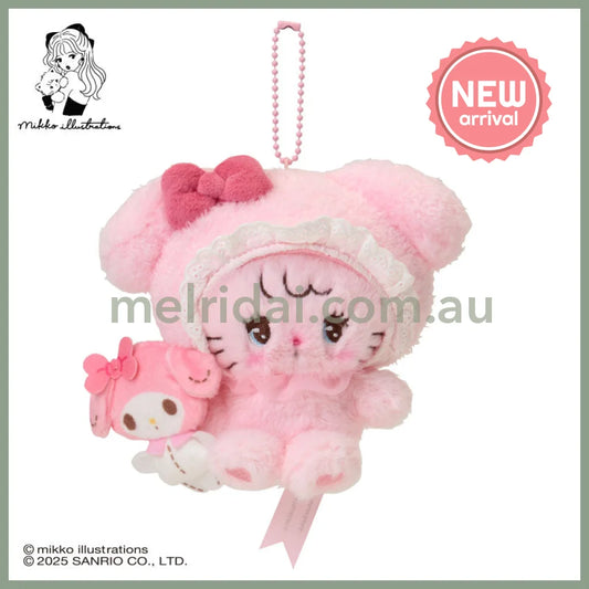 SANRIO x mikko illustrations | My Melody Mascot Holder Bag Charm Plush Keychain 180×40×130mm