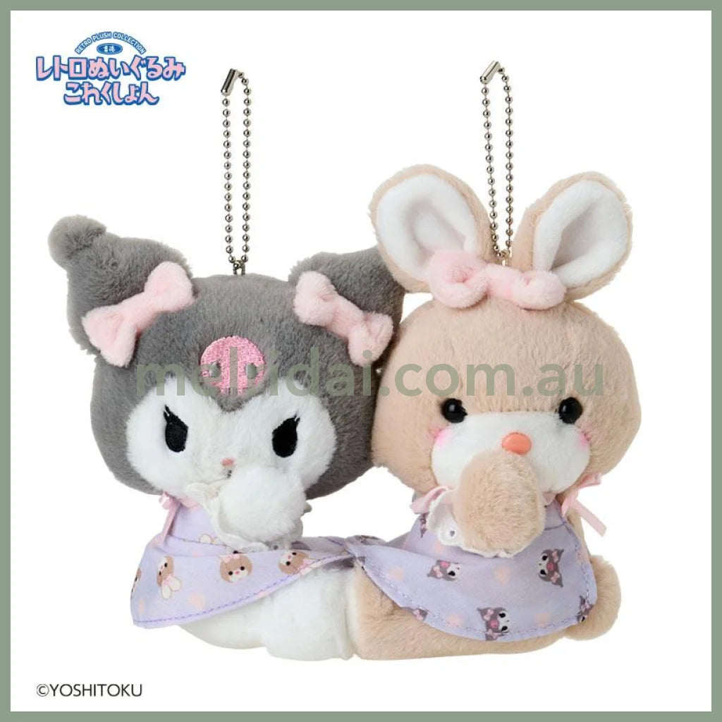 SANRIO x Yoshitoku | Retro Plush Collection Mascot Holder Plush Keychain 21.3 x 14.6 x 8.7cm (Kuromi)