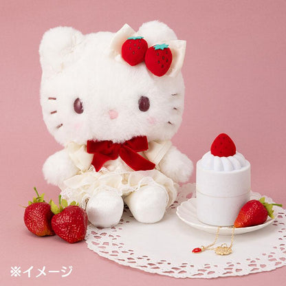 Sanrio | Hello Kitty Plush Toy W22×D10×H17Cm & Necklace 46Cm Gift Set (Shortcake)
