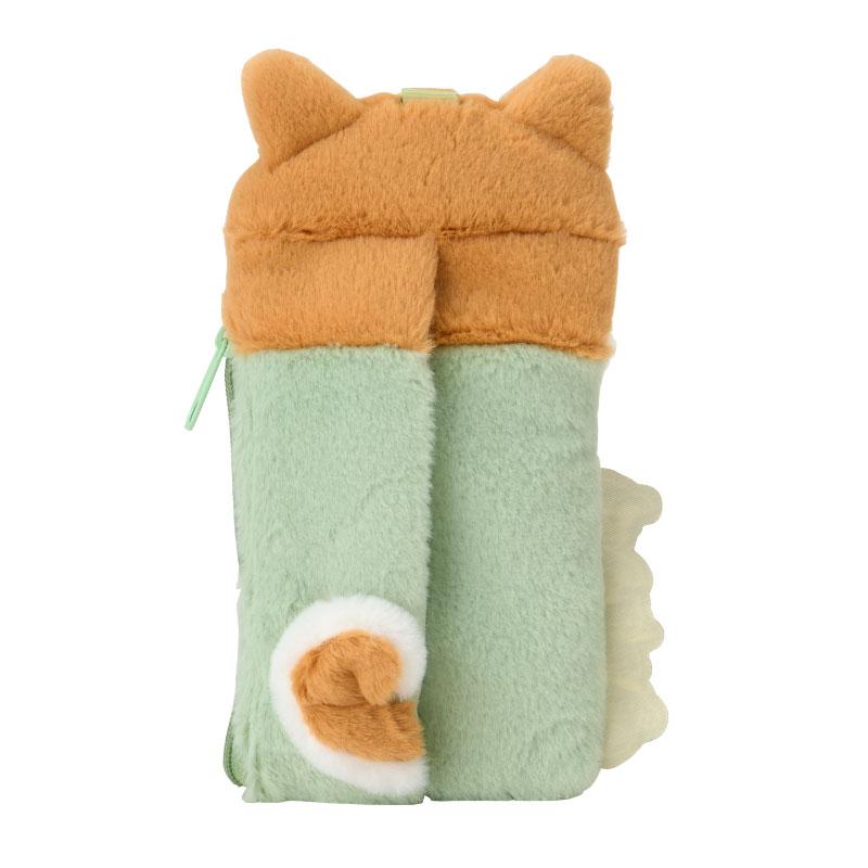 SANRIO | Shiba Inu Fluffy Card Holder & Tissue Pouch Keychain 9.2×6.6cm (Always Together My Pet)