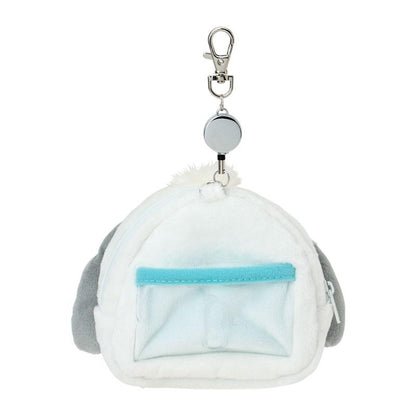 SANRIO | Pochacco Face-shaped Pass Case & Pouch Keychain With Reel 140×50×120mm