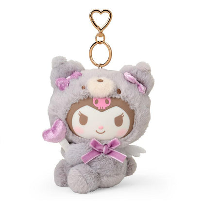 SANRIO | Kuromi Mascot Holder Plush Keychain Bag Charm 120×80×140mm (Fluffy Angel Bear)