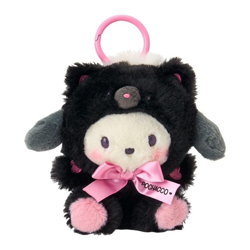 SANRIO | Pochacco Mascot Holder Bag Charm Plush Keychain 140x80x130mm (Black Animals)