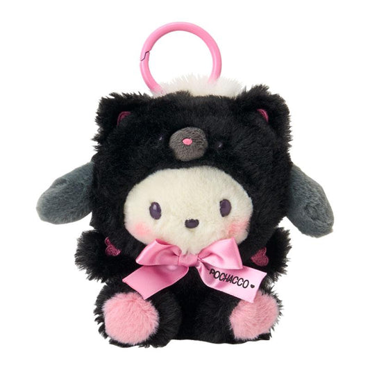 SANRIO | Pochacco Mascot Holder Bag Charm Plush Keychain 140x80x130mm (Black Animals)
