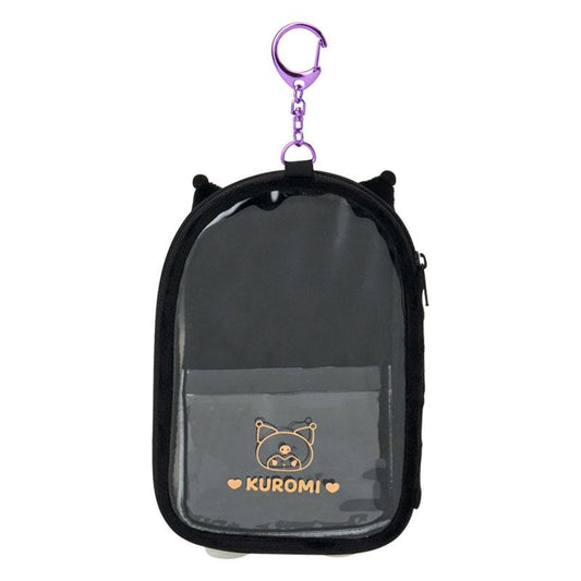 SANRIO | Kuromi Acrylic Stand & Card Holder with Zipper Keychain 92×66mm (Enjoy Idol)
