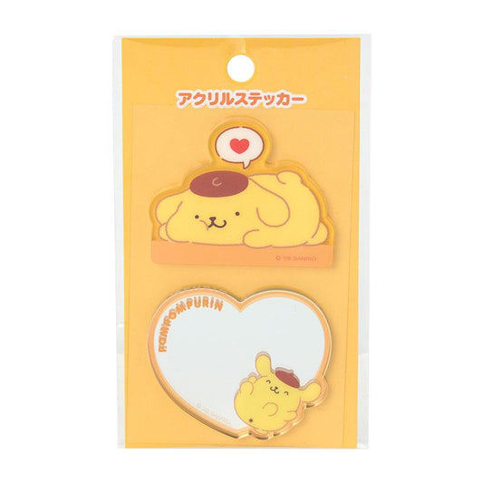 SANRIO | Pompompurin Pom Pom Purin Acrylic Sticker & Sticky Mirror Set 53×3×45mm