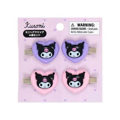 SANRIO | Kuromi Mini Hair Clip 4 Piece Set 90x88x14mm