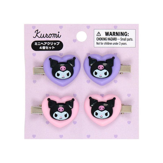 SANRIO | Kuromi Mini Hair Clip 4 Piece Set 90x88x14mm