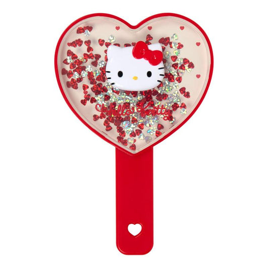 SANRIO | Hello Kitty Hand Mirror 100×15×155mm (Sparkling Sequins Heart Shaped)