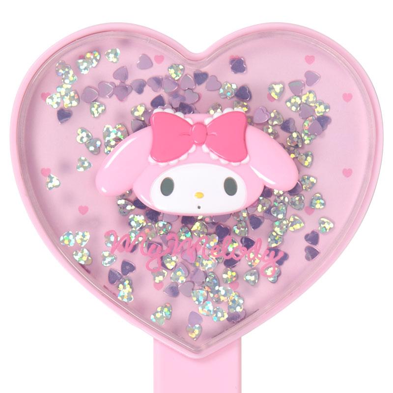 SANRIO | My Melody Hand Mirror 100×15×155mm (Sparkling Sequins Heart Shaped)