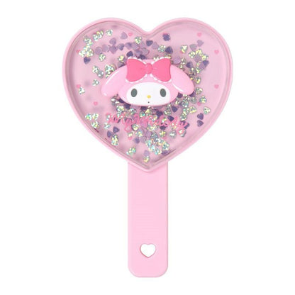 SANRIO | My Melody Hand Mirror 100×15×155mm (Sparkling Sequins Heart Shaped)