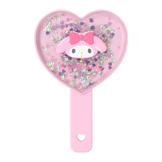 SANRIO | My Melody Hand Mirror 100×15×155mm (Sparkling Sequins Heart Shaped)