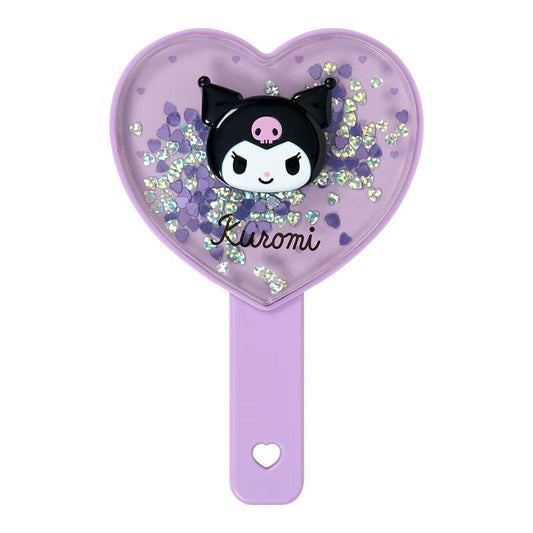 SANRIO | Kuromi Hand Mirror 100×15×155mm (Sparkling Sequins Heart Shaped)