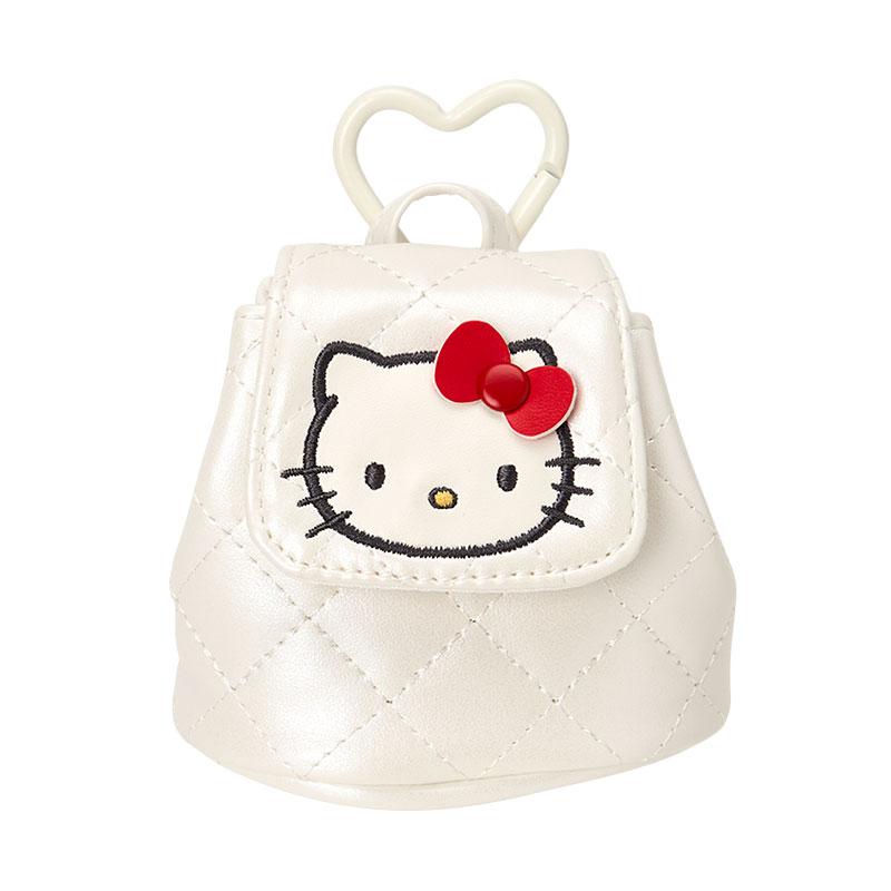 SANRIO | Hello Kitty Mini Pouch with Carabiner Backpack Style White 85×60×100mm (Miniature Quilt)