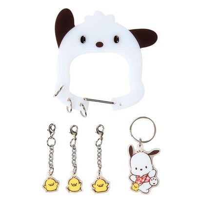 SANRIO | Acrylic Carabiner Keychain  80×10×80mm (Pochacco Loves Pee-chans)