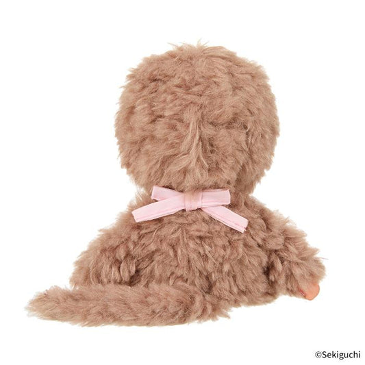 Monchhichi | Fluffy Curly Sweet Brown Plush Dolls Plush Toy H19 x W13 x D7.5cm (Pink)