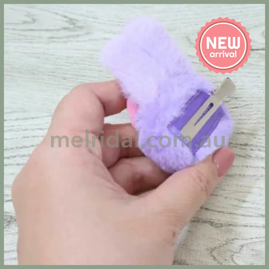 Shinako 475 x Monchhichi | Plush Hair Clip 80x73x25mm (Purple Harajuku Style)