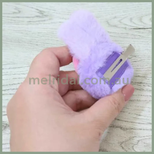 Shinako 475 x Monchhichi | Plush Hair Clip 80x73x25mm (Purple Harajuku Style)