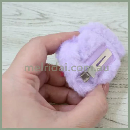 Shinako 475 x Monchhichi | Plush Hair Clip 80x73x25mm (Purple Harajuku Style)