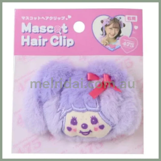 Shinako 475 x Monchhichi | Plush Hair Clip 80x73x25mm (Purple Harajuku Style)
