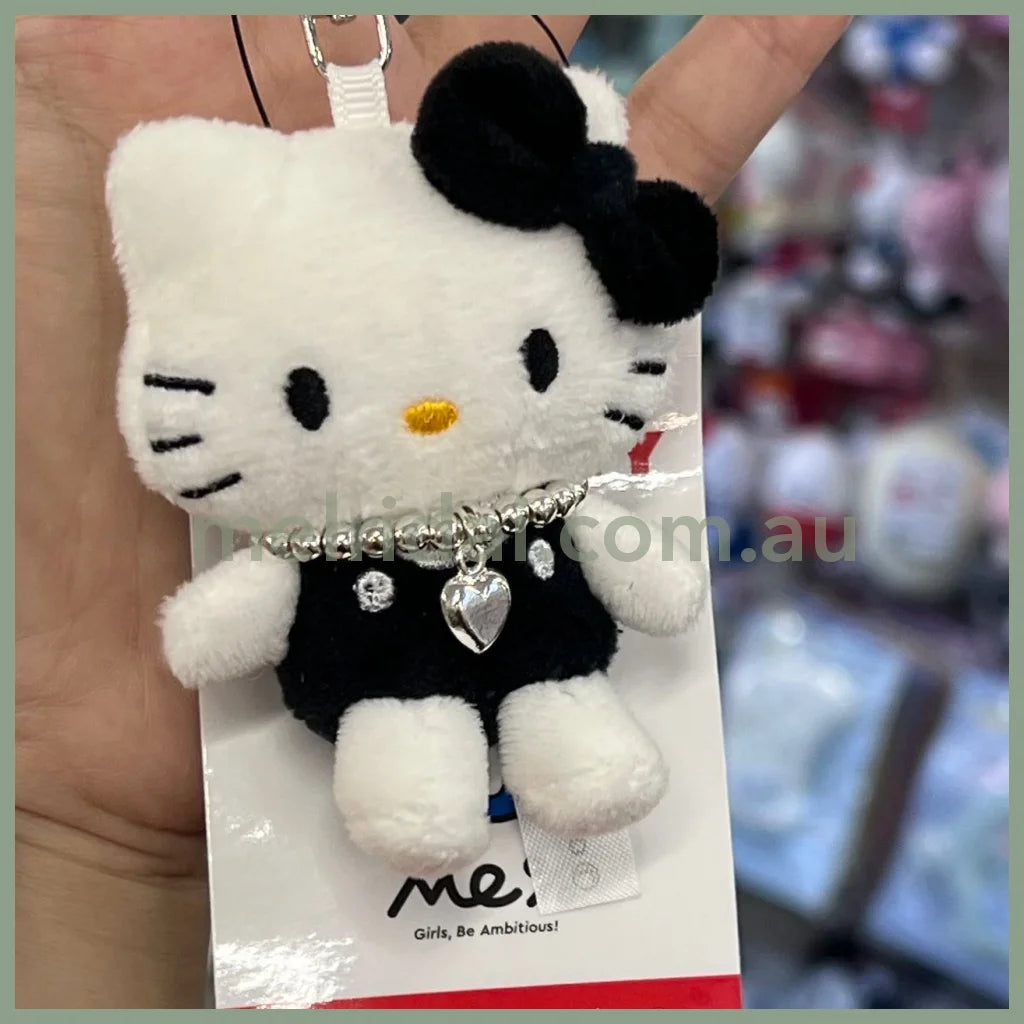 【售完无补】Sanrio | Hello Kitty Mascot Holder 凯蒂猫 联名款 50周年限定 玩偶钥匙链/包挂/珍珠挂件 Black