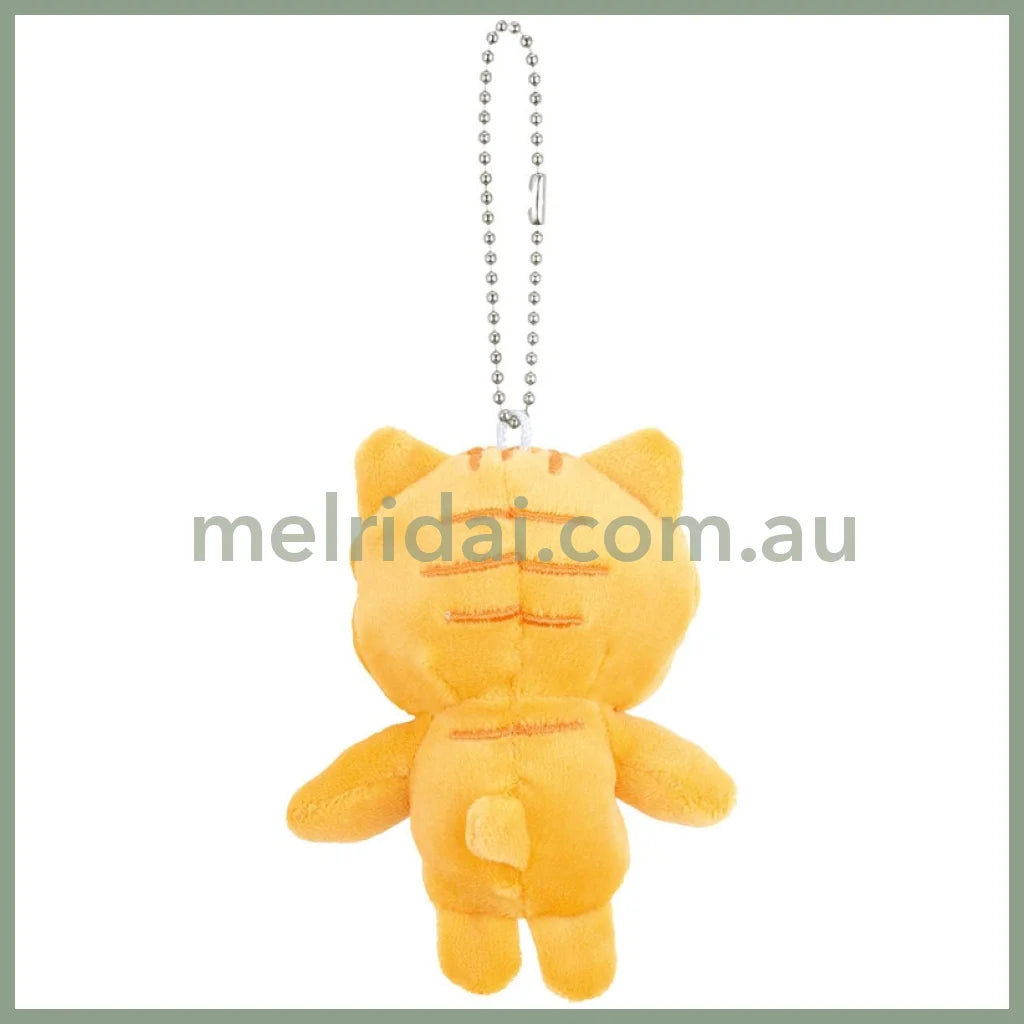 SKATER | Cat Plush Keychain with ball chain Mascot Holder 75×50×160mm (Orange)