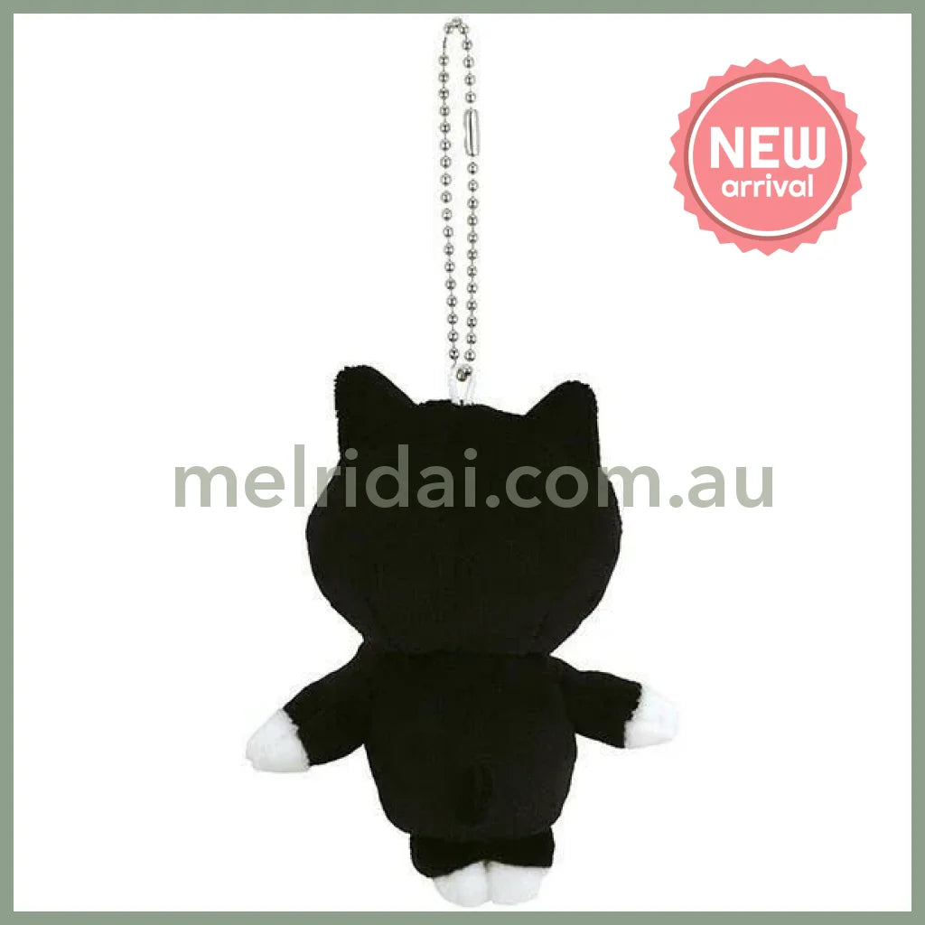 SKATER | Cat Plush Keychain with ball chain Mascot Holder 75×50×160mm (Tuxedo)