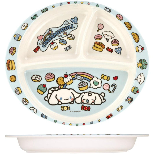 SANRIO | Cinnamoroll Bamboo Melamine Divided Lunch Plate 430ml (Dishwasher Safe)