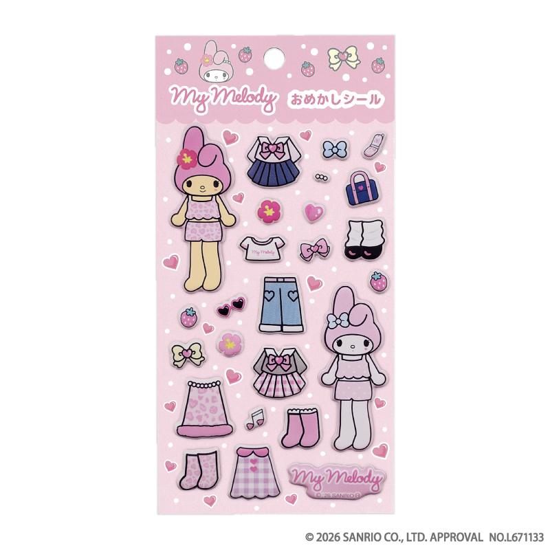 SANRIO | My Melody MM KU KT Dress-Up Stickers 68×48×6mm (Gogo Gal Collection)