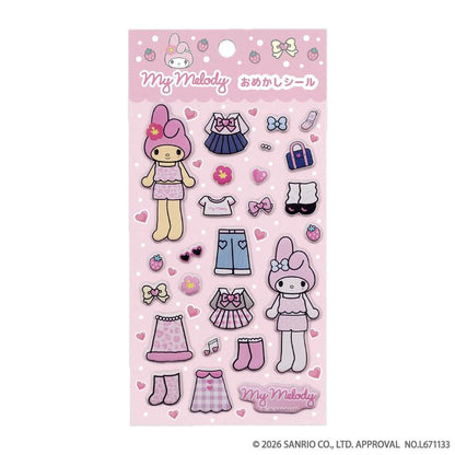 SANRIO | My Melody MM KU KT Dress-Up Stickers 68×48×6mm (Gogo Gal Collection)