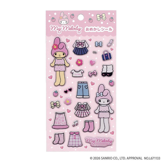 SANRIO | My Melody MM KU KT Dress-Up Stickers 68×48×6mm (Gogo Gal Collection)