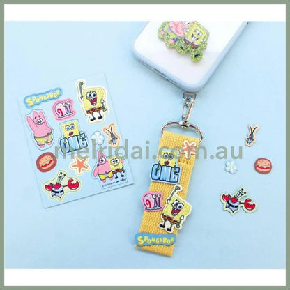 Sponge Bob | Custom Patch Strap Bag Charm Keychain 8 x 150 x 190mm