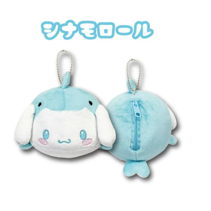SANRIO | Cinnamoroll Daifuku shaped Pouch Mascot Holder Plush Keychain Bag Charm H7.5×W10cm