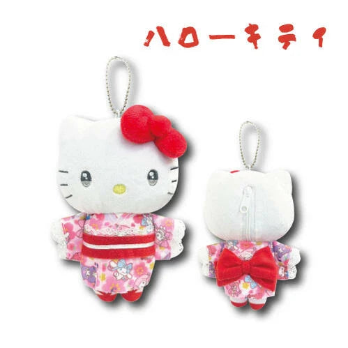 SANRIO | Hello Kitty Mascot Pouch Plush Keychain 13cm (Kimono)