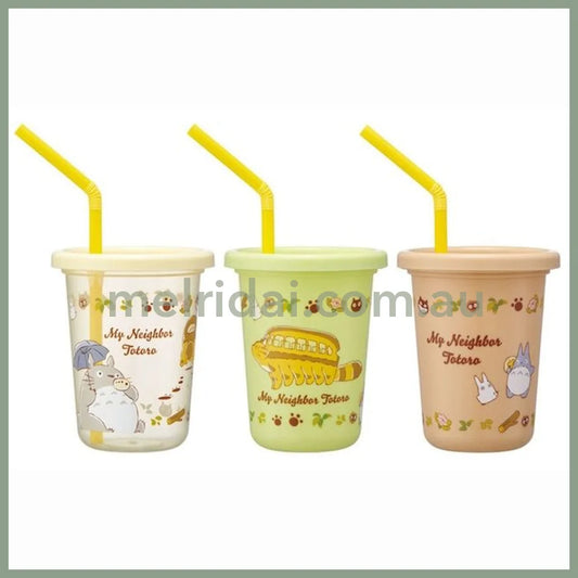 Studio Ghibli My Neighbor Totoro Tumbler Set (3 Pcs) With Straw - Cat Bus