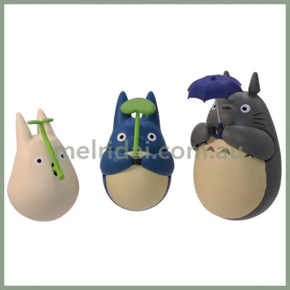 Studio Ghibli | Round Bottomed Figurine Small Totoro with Leaf! Chibi Totoro H49 mm (My Neighbor Totoro)
