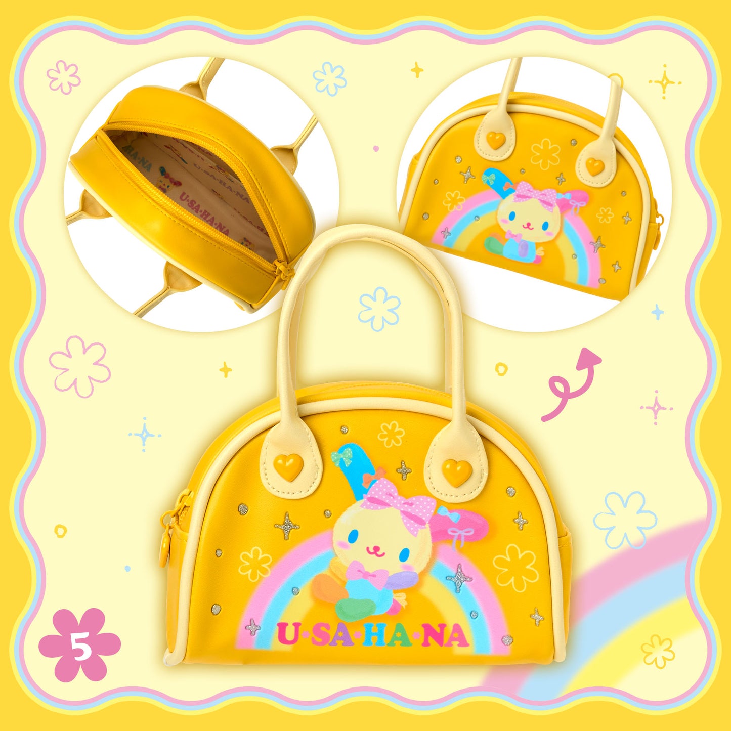 SANRIO | Usahana Boston-Style Pouch 165×60×110mm (Always Loved)