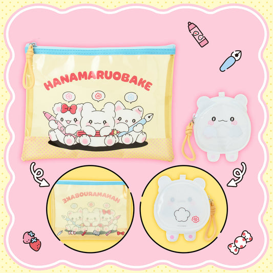 SANRIO | Hanamaruobake Clear Pouch Set 250×5×190mm & 90×43×85mm  (Together with Friends)