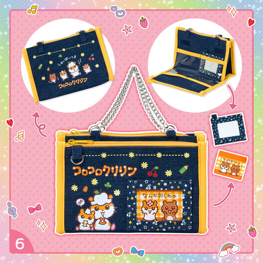 SANRIO | Coro Coro Kuririn Denim Pouch 17×7×11cm (Heisei Era Girl's Item)