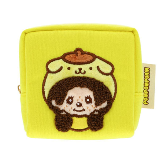 Monchhichi × Sanrio | Monchhichi-kun & Pompompurin Embroidery Mini Pouch 115x120x50mm