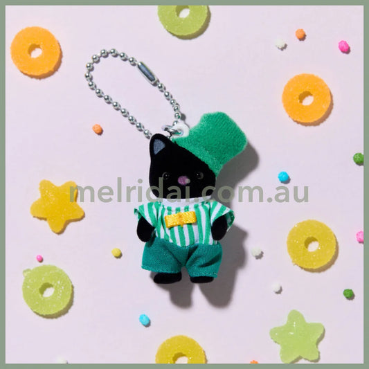 Sylvanian Families | Charcoal Cat Baby Key Chain/Keychain/Keyring 85X30X150Mm (Bow Tie)