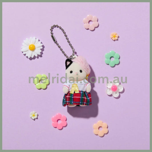 Sylvanian Families | Charcoal Cat Key Chain/Keychain/Keyring 85X30X150Mm (Sailor Suit)