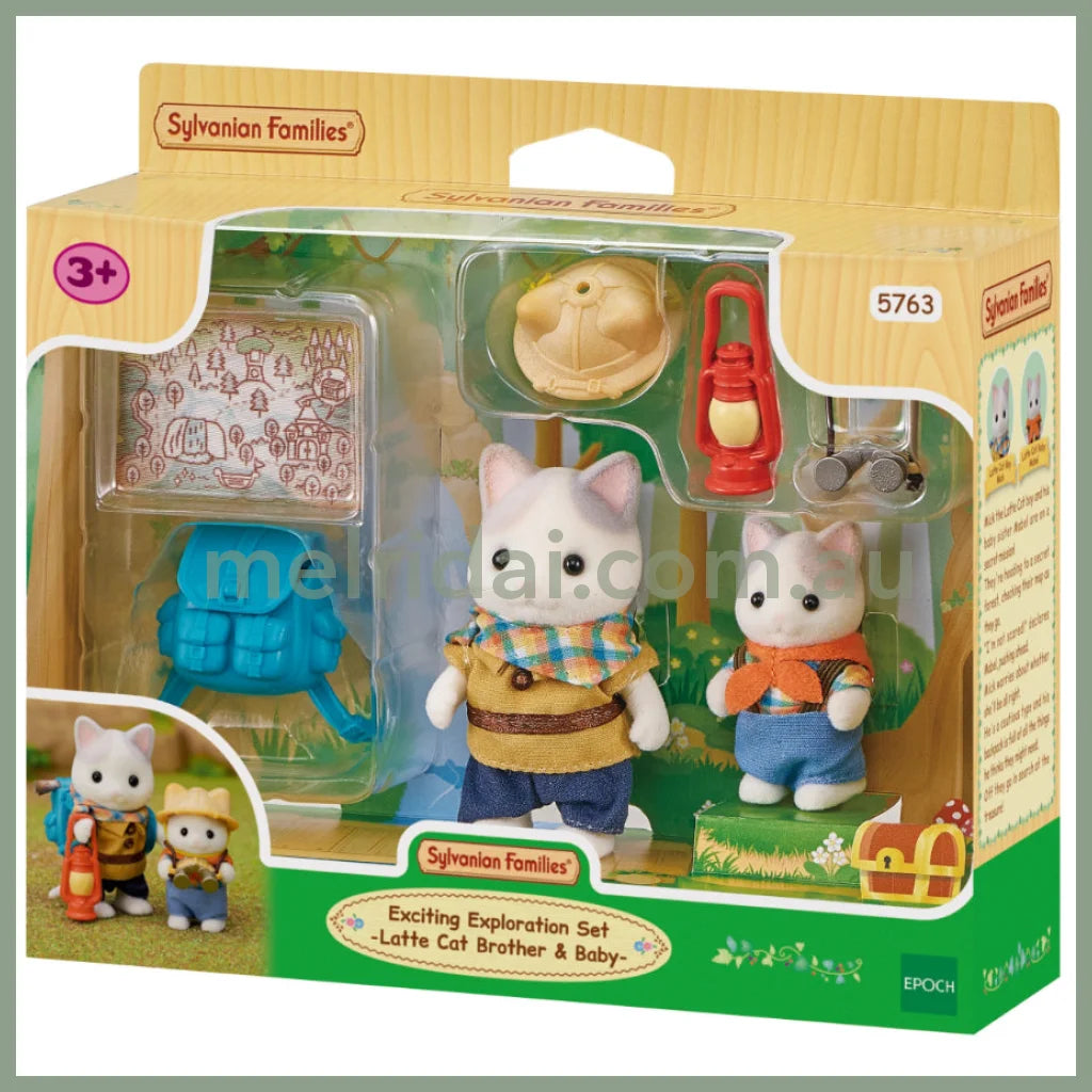 Sylvanian Families | Exciting Exploration Latte Cat Brother & Baby Set