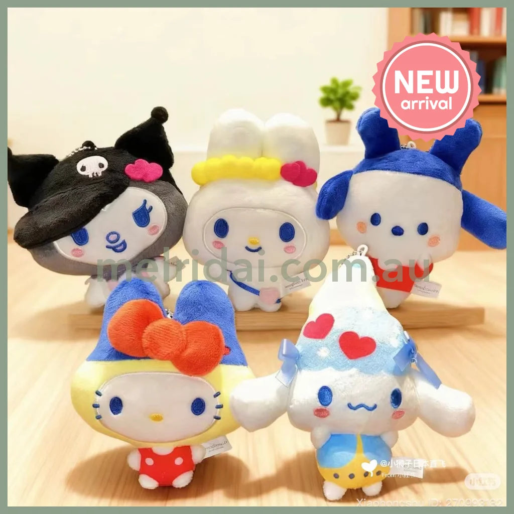Tamagotchi x Sanrio | Mamechi x Hello Kitty Ball Chain Keychain Mascot Holder Bag Charm 100mm Approx.